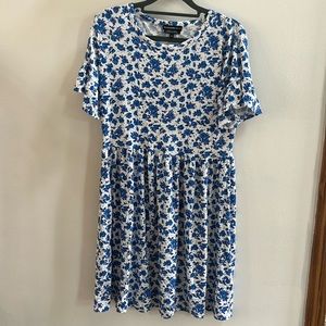 ASOS Wednesday’s Girl blue and white floral dress